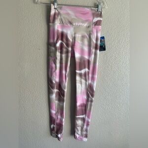 Columbia Pink and Cream Kids Leggings